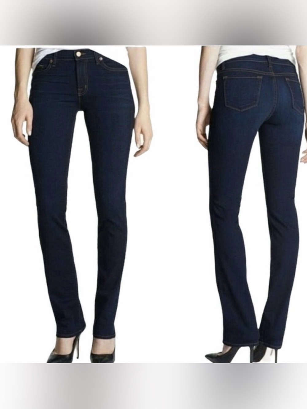 J Brand Scarlett Mid-Rise Bootcut Jeans in Dark Wash Ink - Size 30
